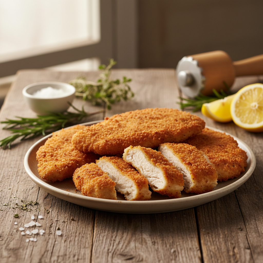 Krõbe paneeritud kana: parim idee pere õhtusöögiks