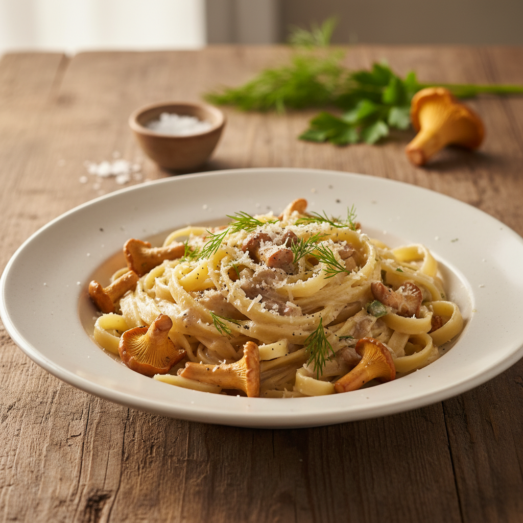 Retsept: Imelihtne ja maitsev kukeseenepasta minutitega