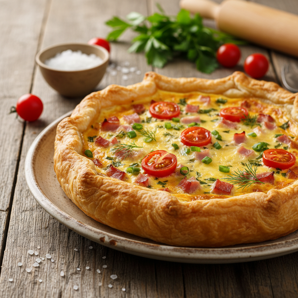 Idee õhtusöögiks: Kiire ja mahlane singi-juustupirukas