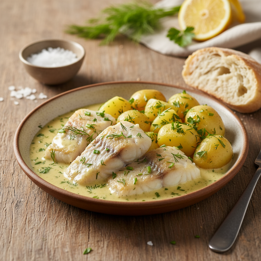 Kiire õhtusöök: mahlane valge kala koorekastmes 20 minutiga