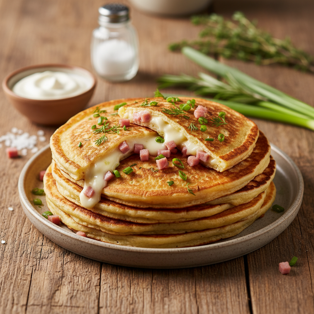 Kiire õhtusöök: mahlased singi-juustupannkoogid