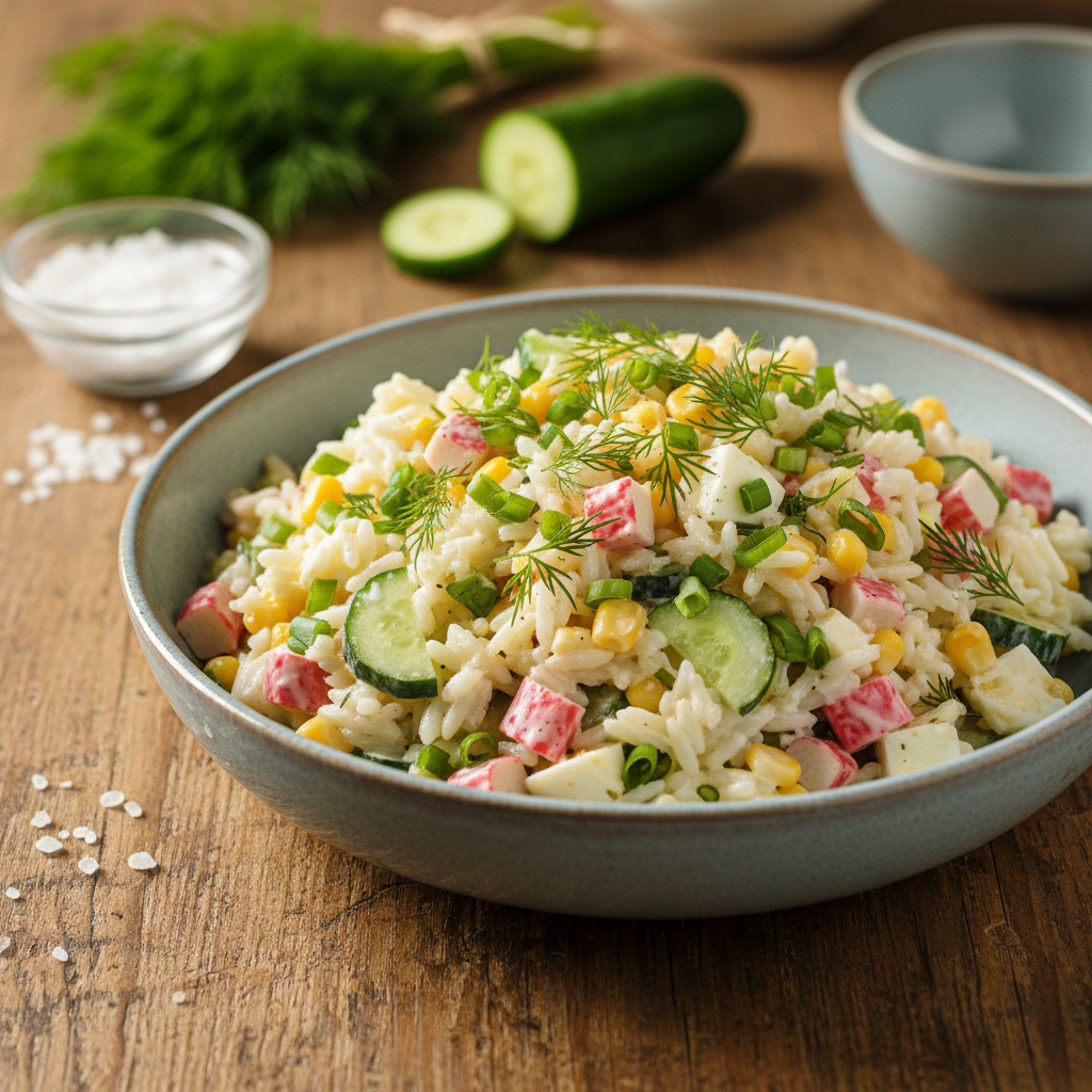 Nostalgiline riisi-makrasalat: valmib vaid minutitega