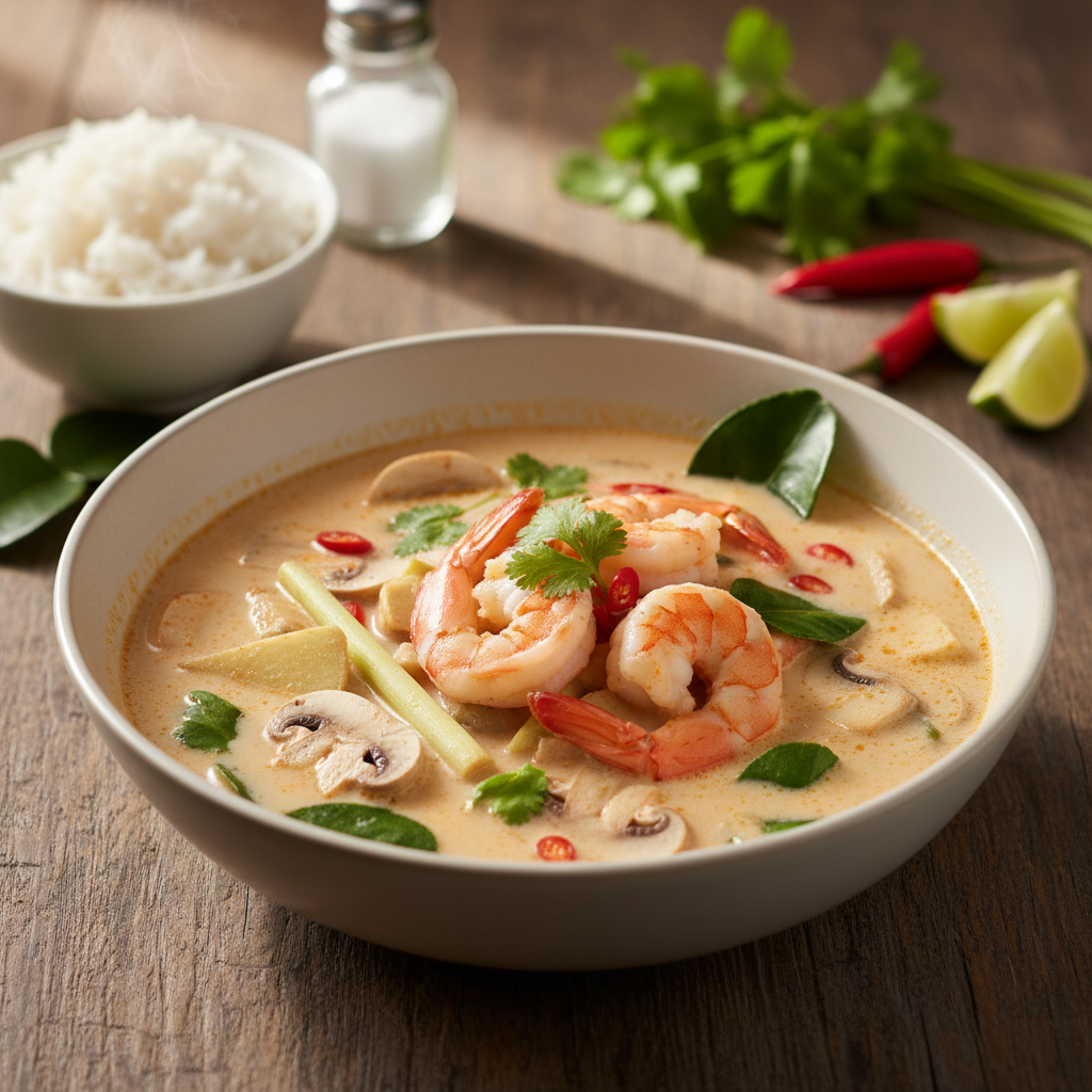 Tom kha supp krevettidega: vürtsikas ja soojendav retsept