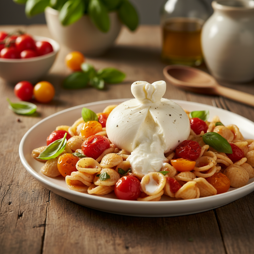 Kiire burrata-pasta tomatitega: restoraniroog 5 minutiga