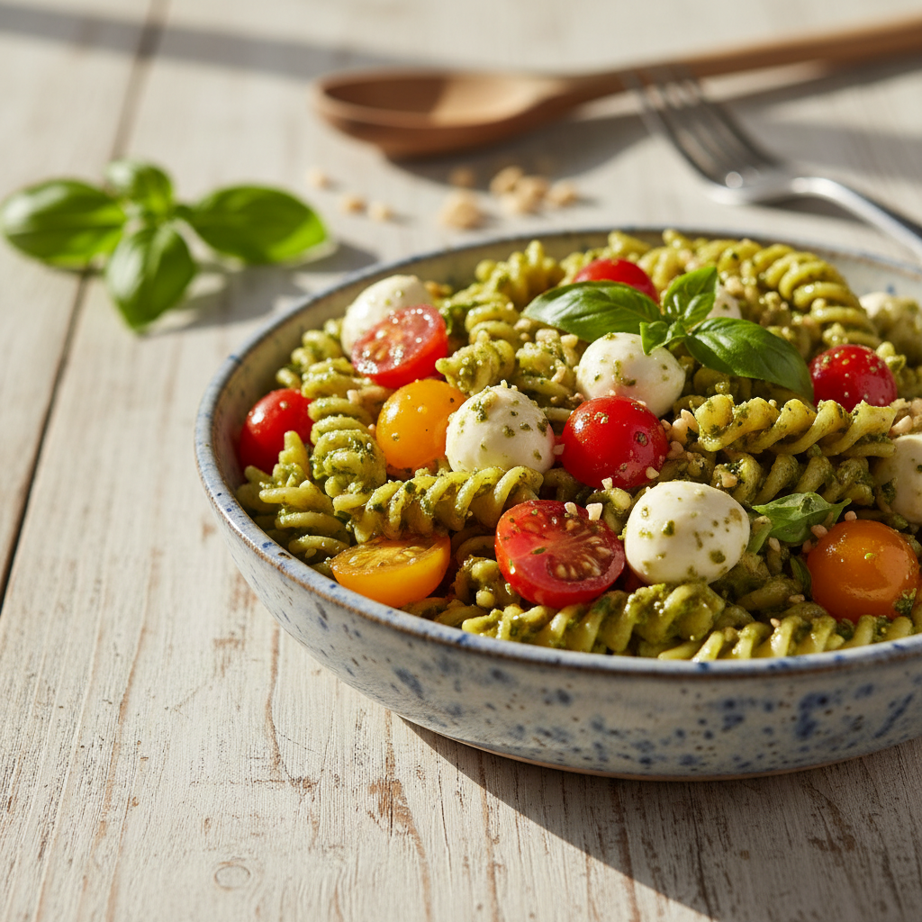 Suvine ja toitev pestoga pastasalat: kiire lõuna retsept