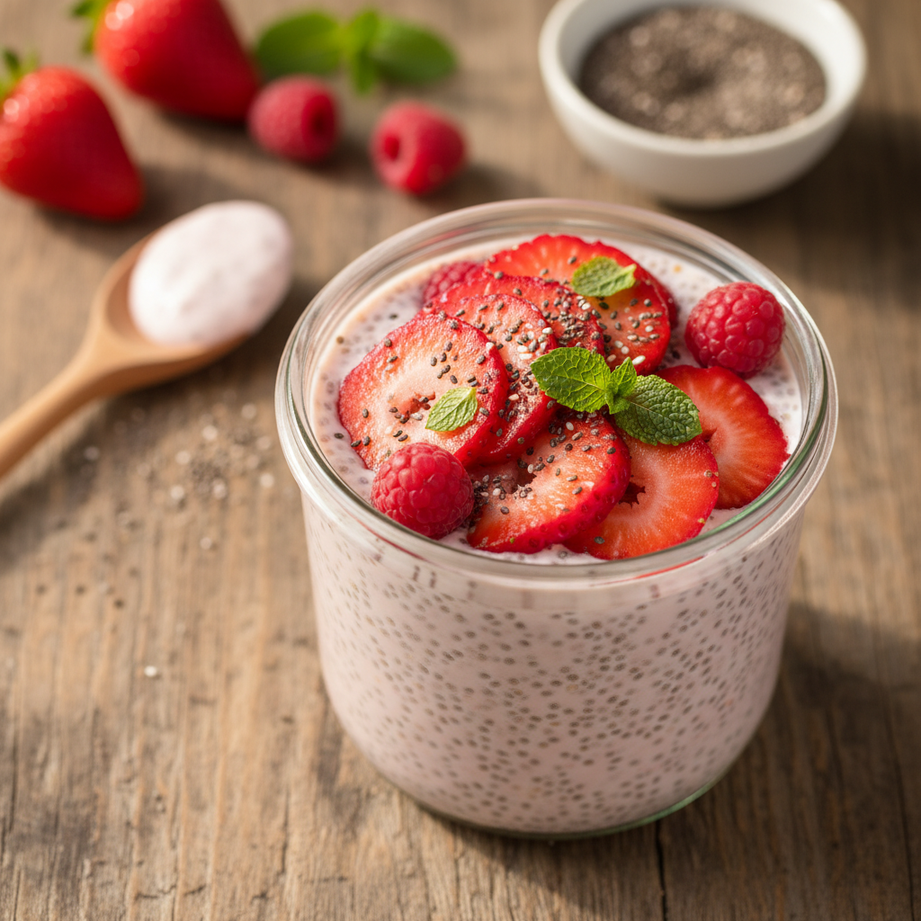 Tervislik ja maitsev maasika-chia-puding hommikuks